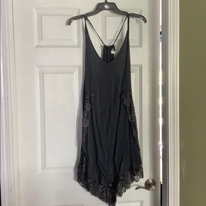 grey lace slip dress